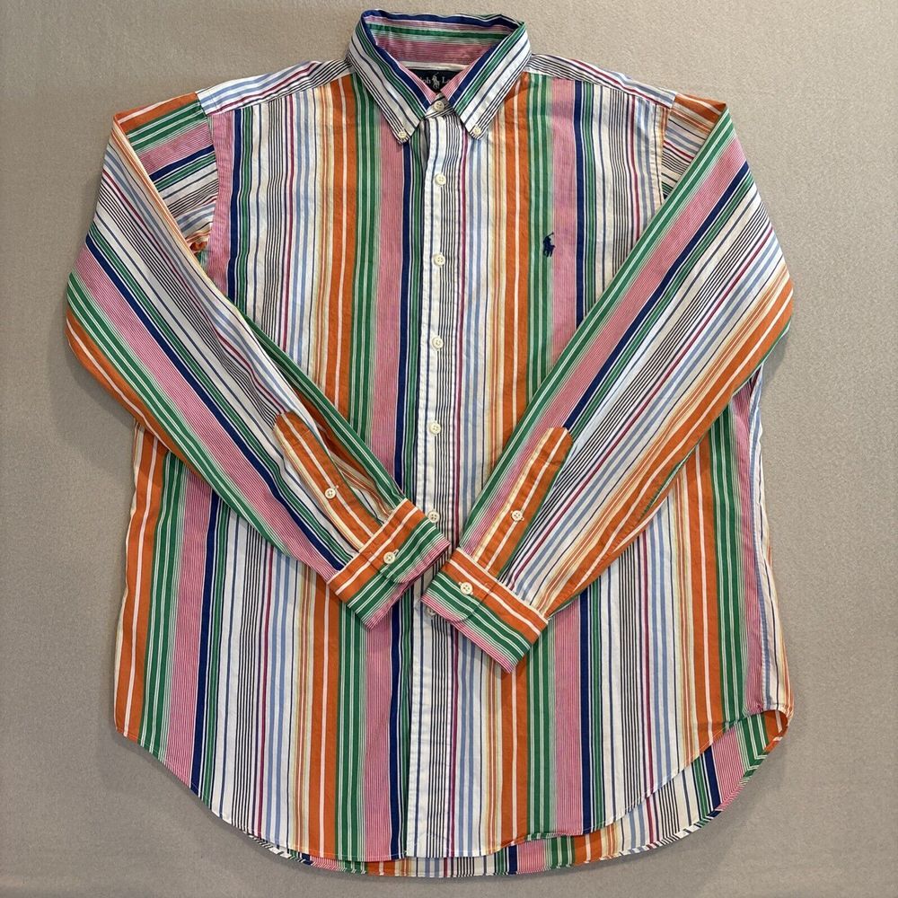 Ralph Lauren LARGE Pink/green/orange/blue Button Down Classic‎  Shirt EXCELLENT
